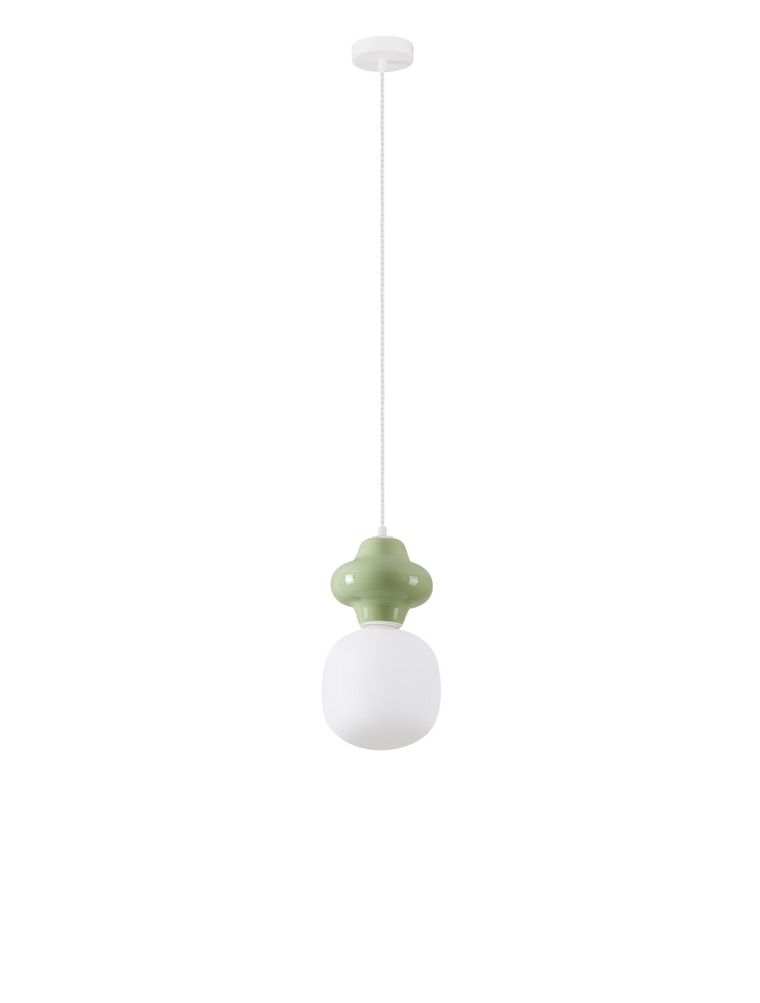 Licht-Erlebnisse Pendelleuchte GAINES, ohne Leuchtmittel, Hängelampe E14 Weiß Grün Glas höhenverstellbar 18 cm breit Esstisch