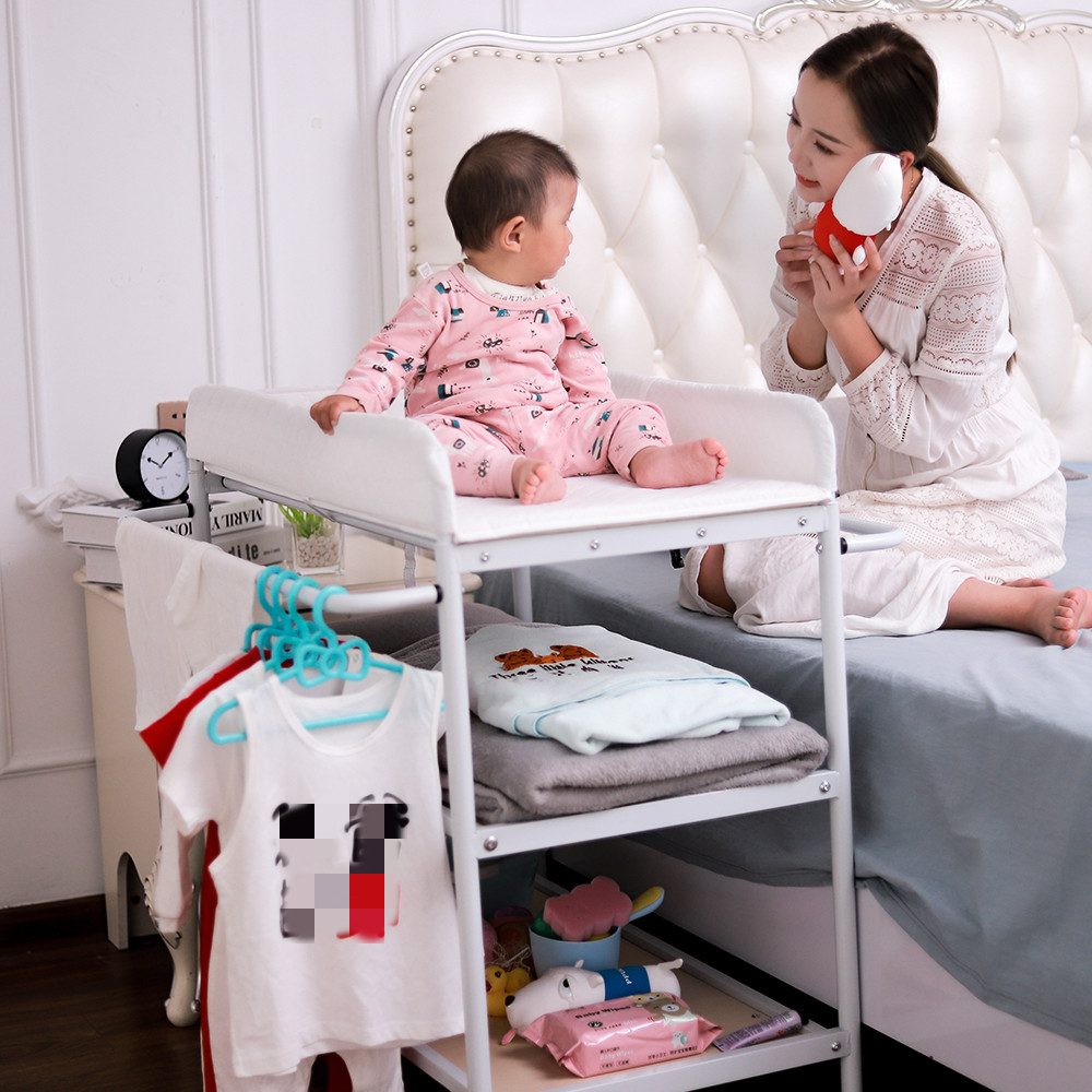 JEOBEST Wickeltisch Baby Wickelregal Weiß Baby Wickeltisch mit Rädern, mit günstig online kaufen