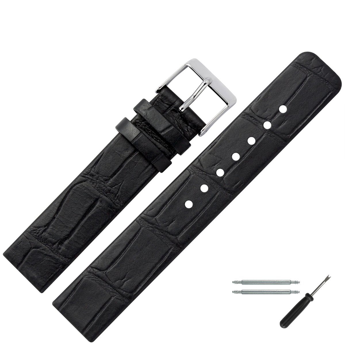 MARBURGER Uhrenarmband 12mm Leder Alligator Prägung günstig online kaufen