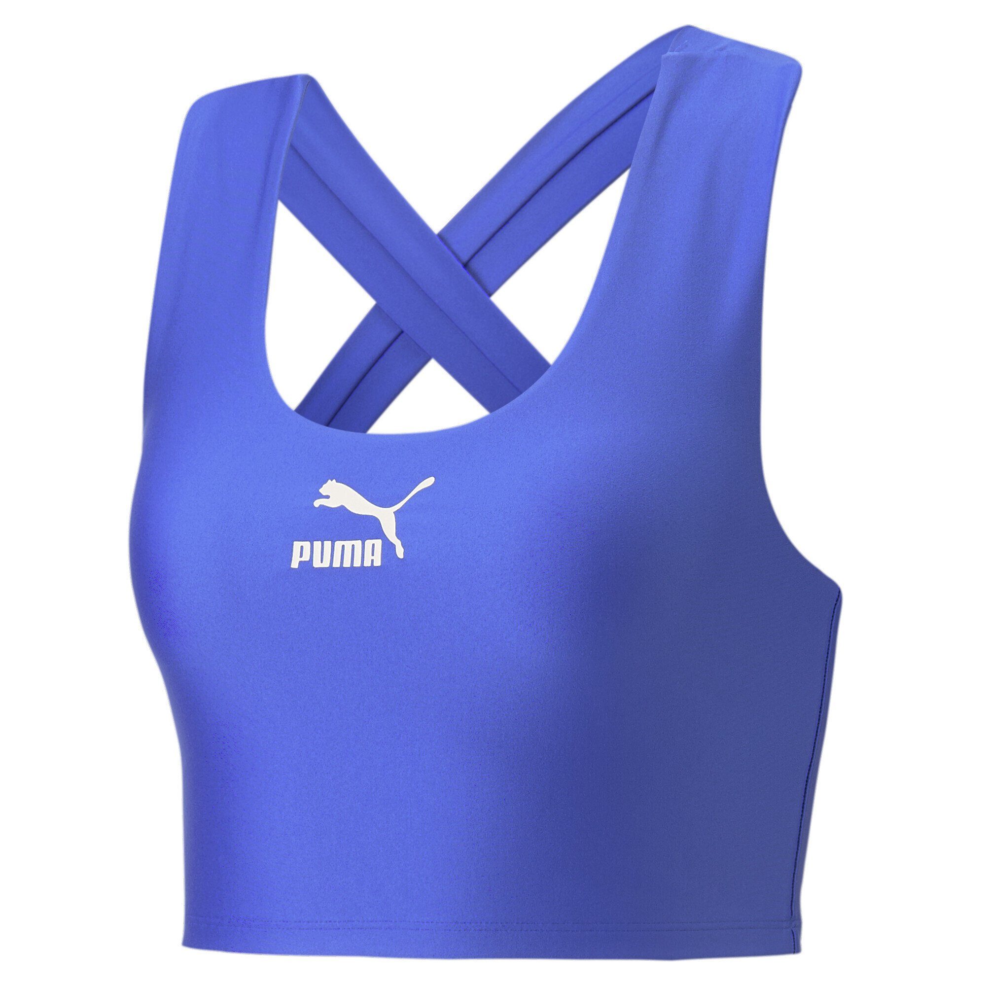 Blue PUMA Crop T-Shirt T7 Royal Top Sapphire Damen