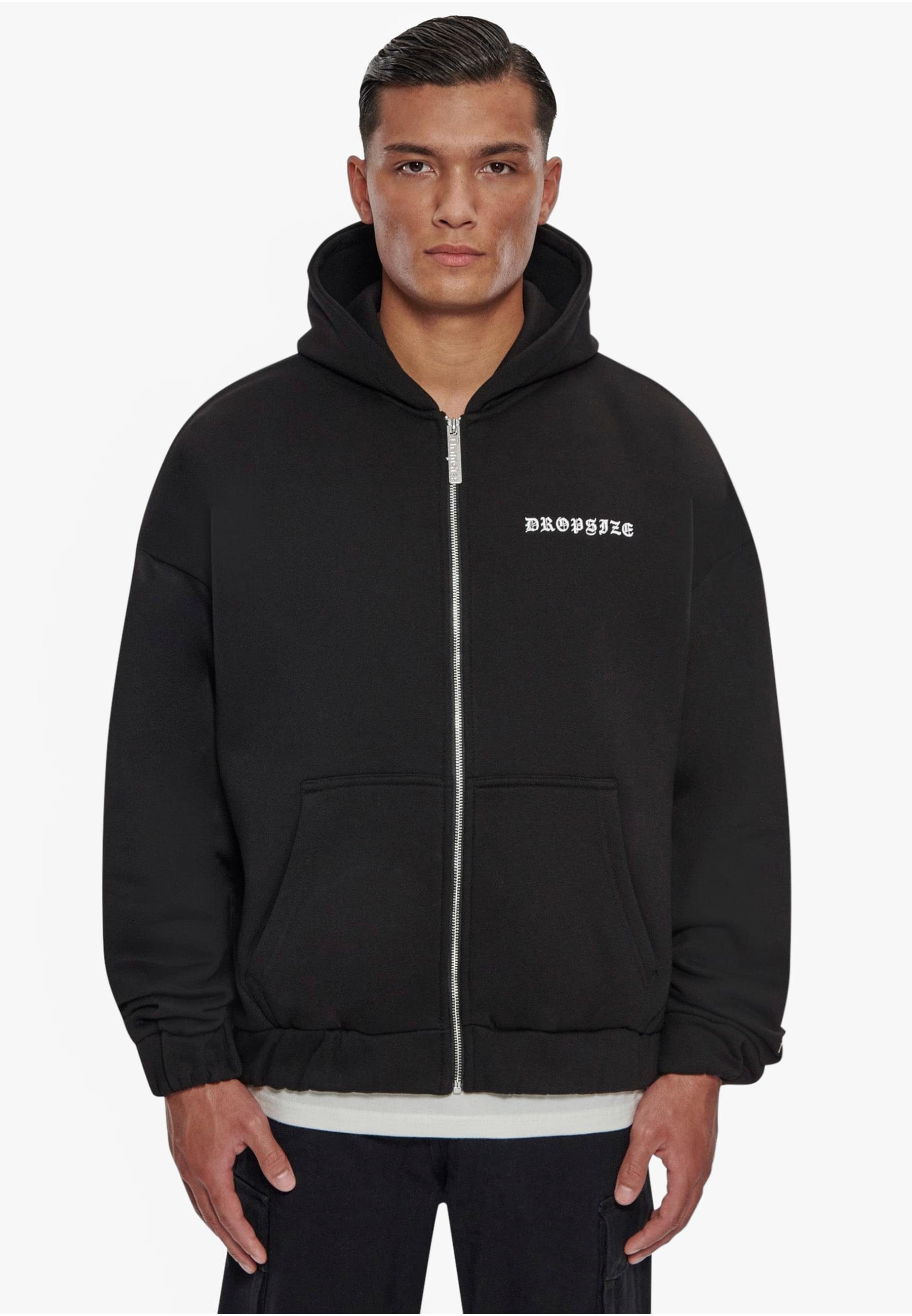 Dropsize Sweatjacke Dropsize Herren Super Heavy Oversized Crime Zip Hoodie