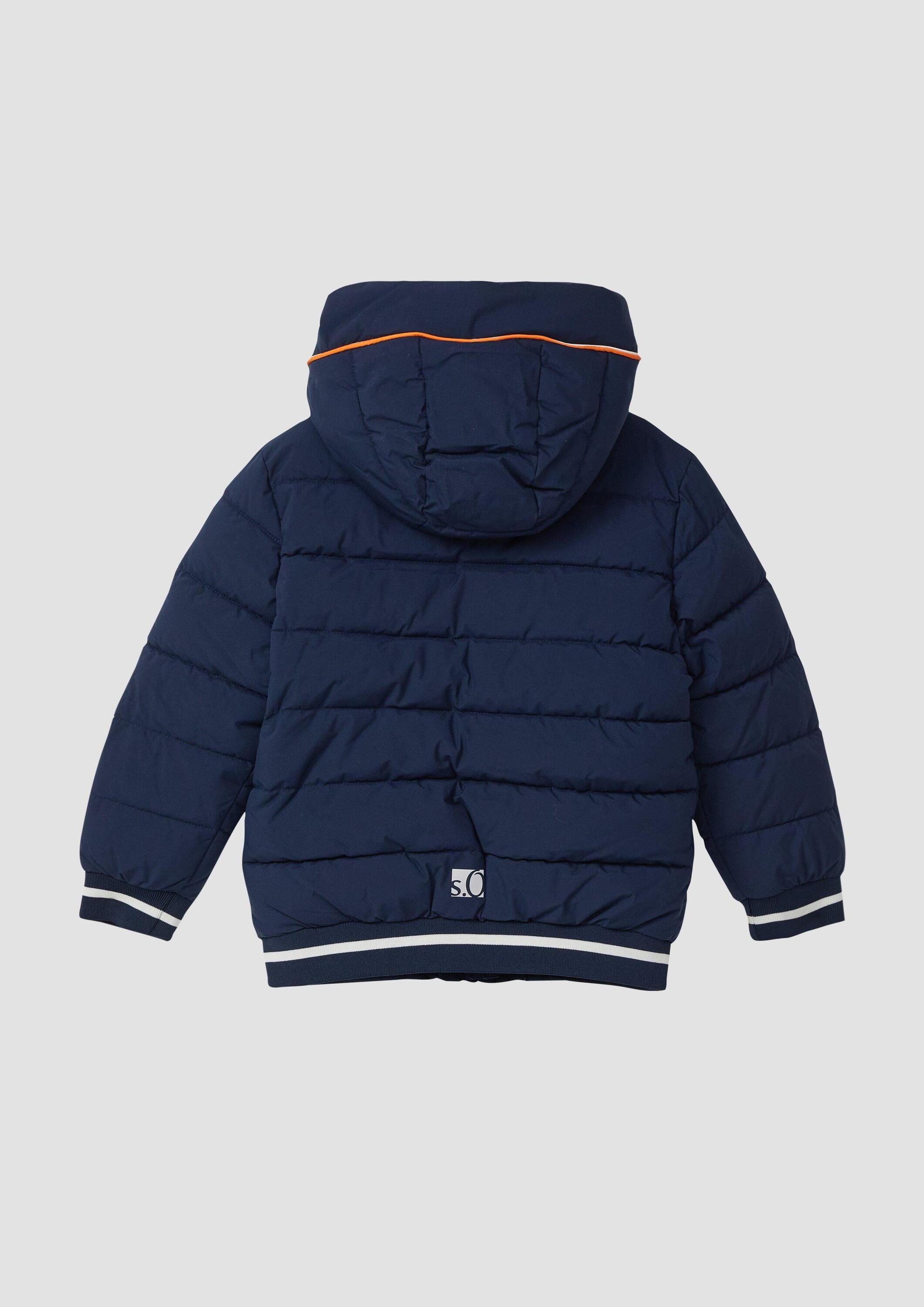s.Oliver Winterjacke Outdoor-Jacke Pufferjacke mit Fleece-Futter und Kontraststreifen