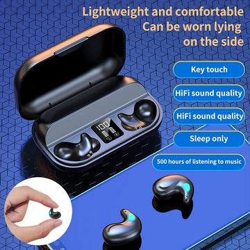 Xmenha Noise Cancelling, Universal-Telefonsteuerung In-Ear-Kopfhörer (Bluetooth 5.3 für stabile Verbindung, klare Anrufe, lange Akkulaufzeit bis zu 70 Stunden mit tragbarem Ladeetui., Ultimativer Schlafkomfort Unsichtbare Mini-Ohrhörer mit Hi-Fi Sound)