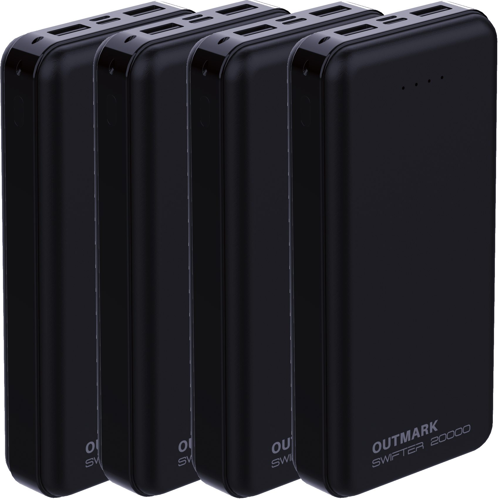 OUTMARK SWIFTER 10.000 2x USB-A Ausgang, 1x USB-C zum Laden der Powerbank 10000 mAh, Fast Charge 2 x 2,4A