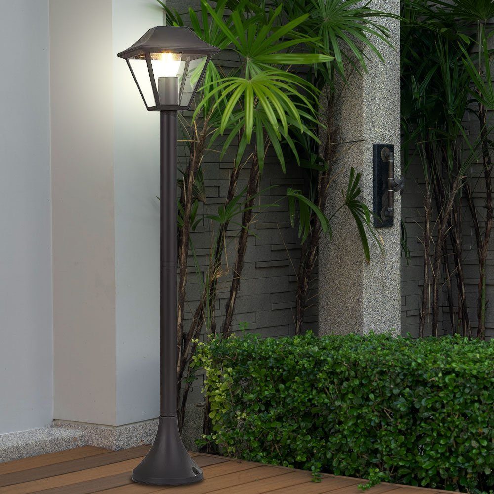 etc-shop LED Außen-Stehlampe, Leuchtmittel inklusive, Steh Warmweiß, Laterne Lampe ALU Farbwechsel, Außen Leuchte Garten FERNBEDIENUNG
