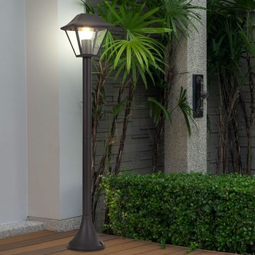 etc-shop LED Außen-Stehlampe, Leuchtmittel inklusive, Warmweiß, Farbwechsel, Außen Laterne Steh Lampe FERNBEDIENUNG ALU Garten Leuchte