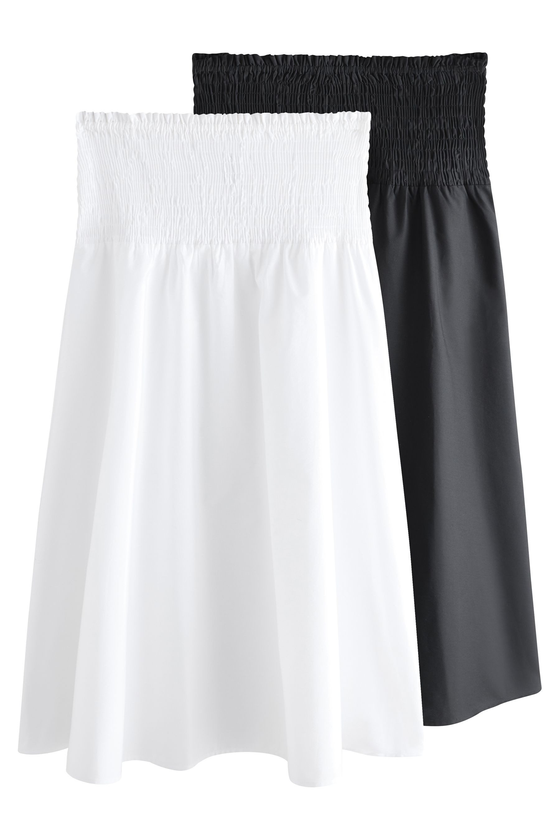 The Set Midirock The Set Midirock mit gesmokter Taille, 2er-Pack (2-tlg)