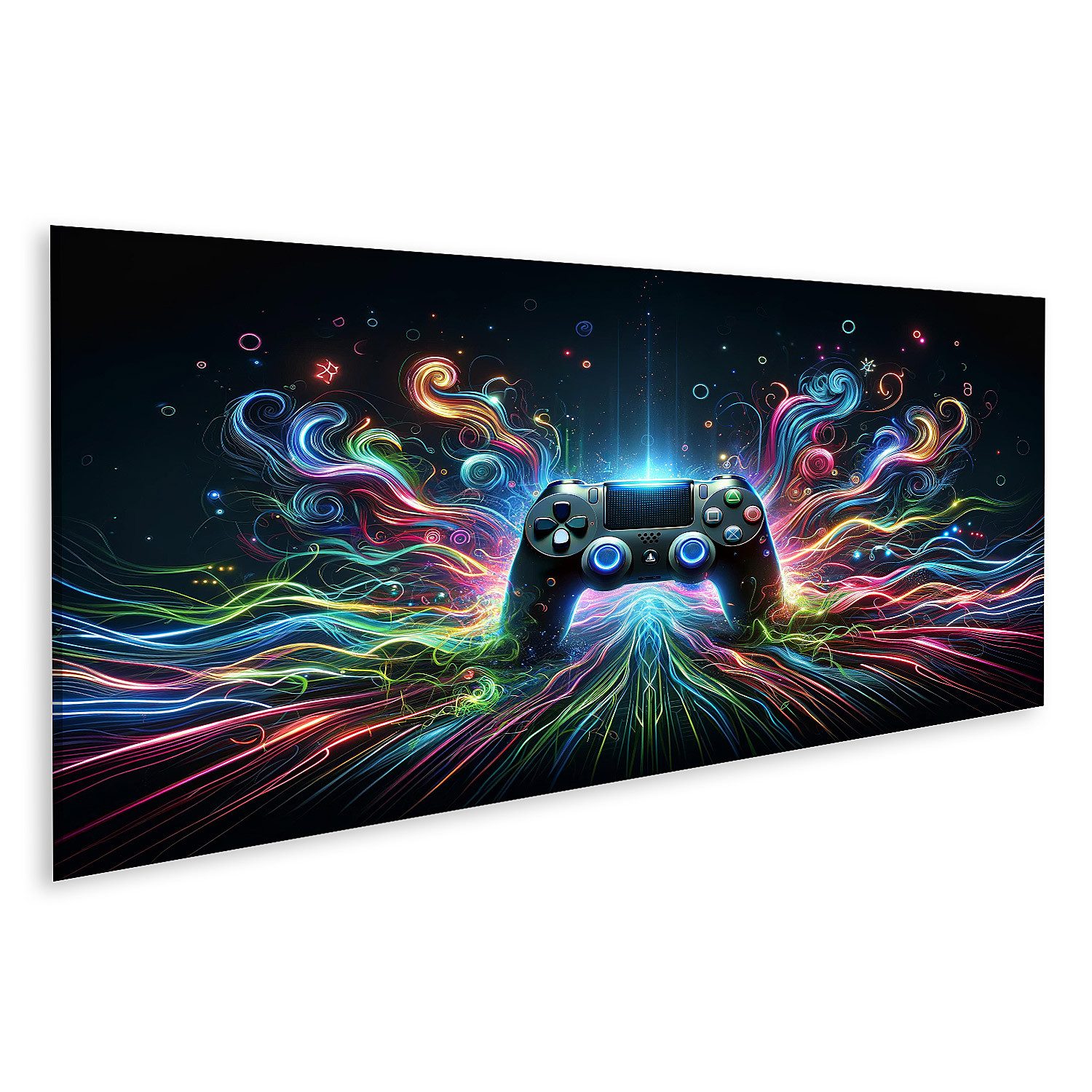 islandburner Leinwandbild Zentraler Gaming-Controller leuchtend Bilder