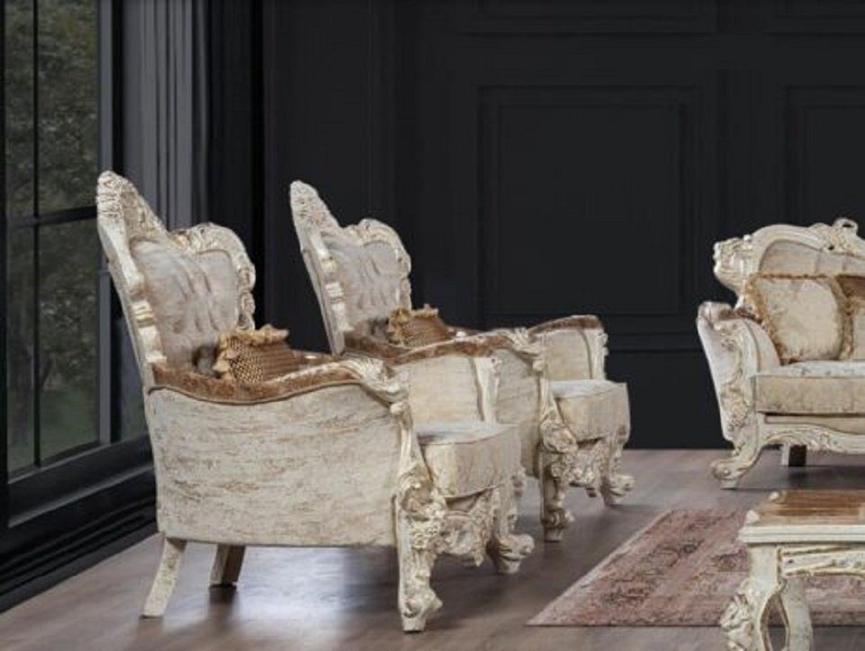JVmoebel Sessel, Sessel Barock Design Textil Sofa Luxus Couch Chesterfield Polster