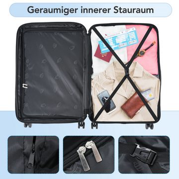 BlingBin Kofferset 3-teiliger Koffer, 8 Rollen, (3 tlg., modischer PP-M-L-XL Koffer mit TSA-Schlössern), Universalräder, Doppelräder