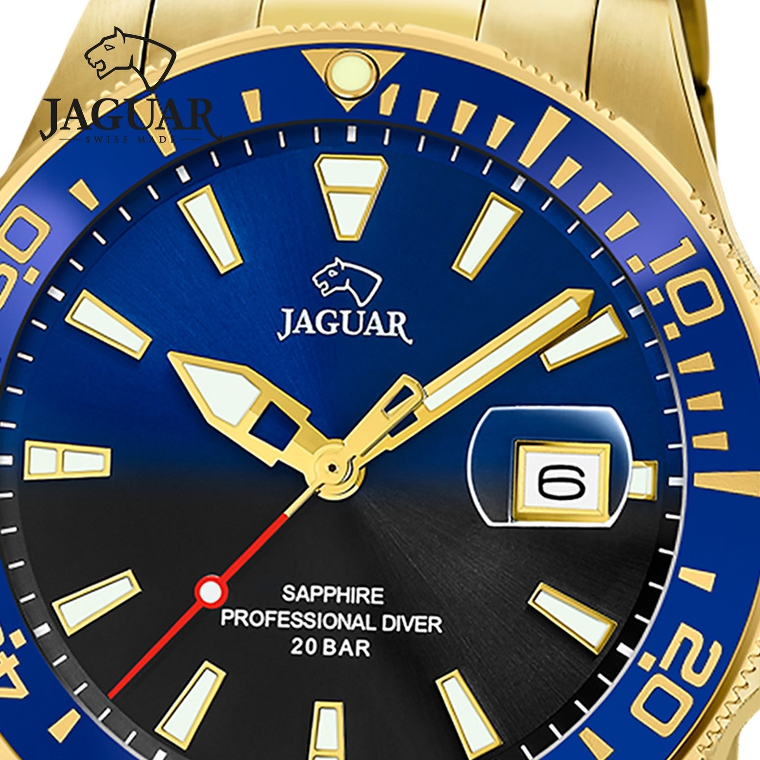 JAGUAR Quarzuhr Jaguar Herren Armbanduhr Executive Analog, (Analoguhr), Herrenuhr rund, groß (ca. 43mm) Edelstahlarmband, Sport-Style