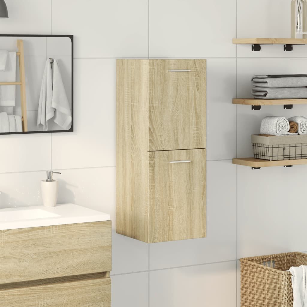 vidaXL Badezimmer-Set Badezimmerschrank Sonoma-Eiche 30x30x80 cm günstig online kaufen