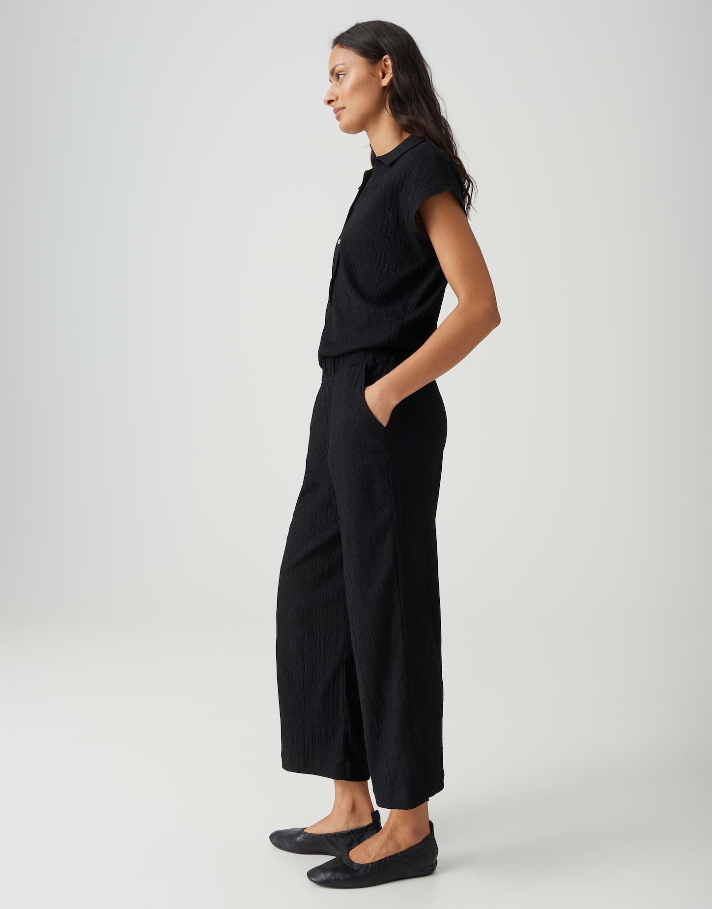 OPUS Jumpsuit MELTI POLO Relaxed in dynamischer Crash Optik