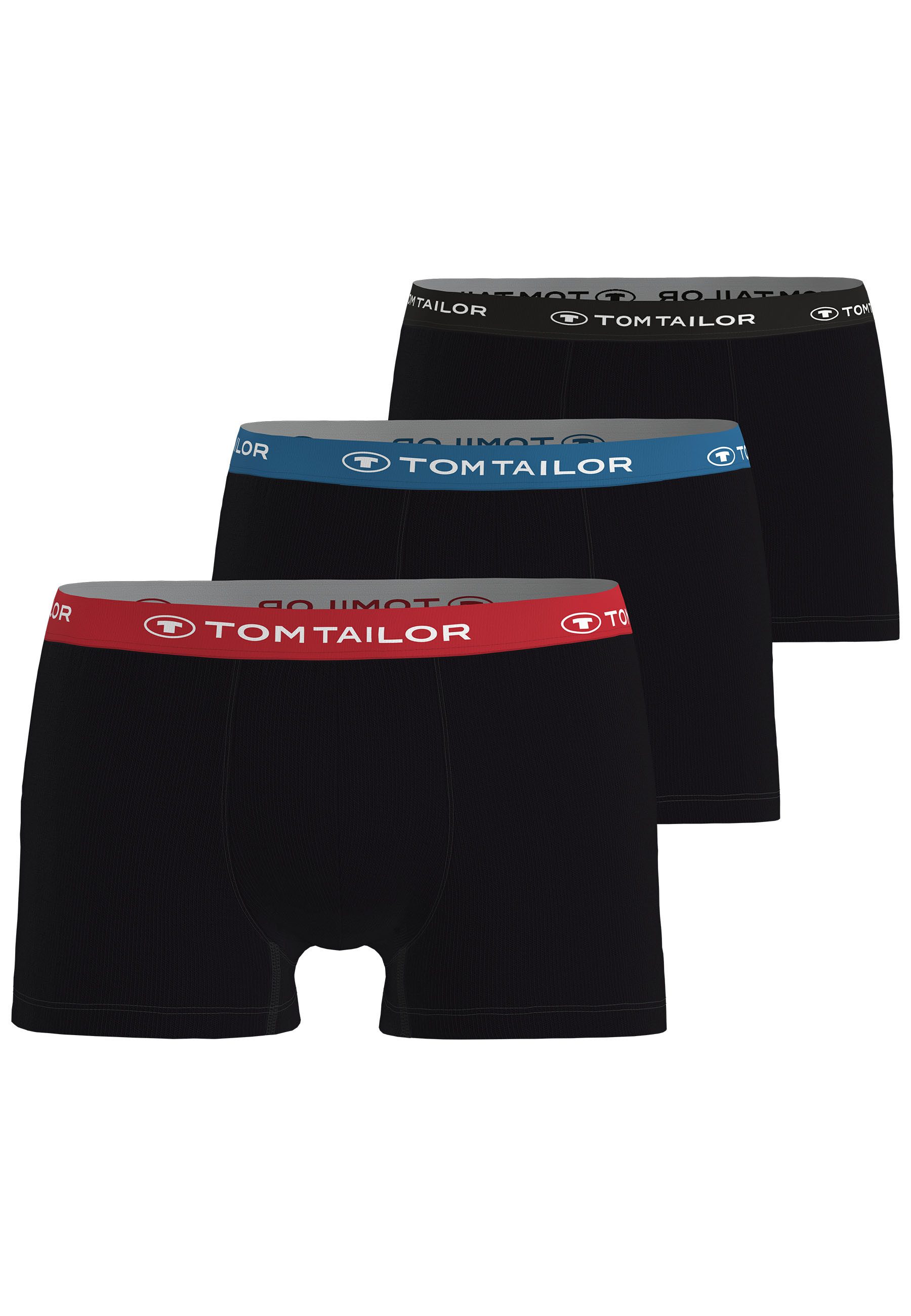TOM TAILOR Boxershorts Buffer (3er Pack) weich, bequem, basic, eng, Logobun günstig online kaufen