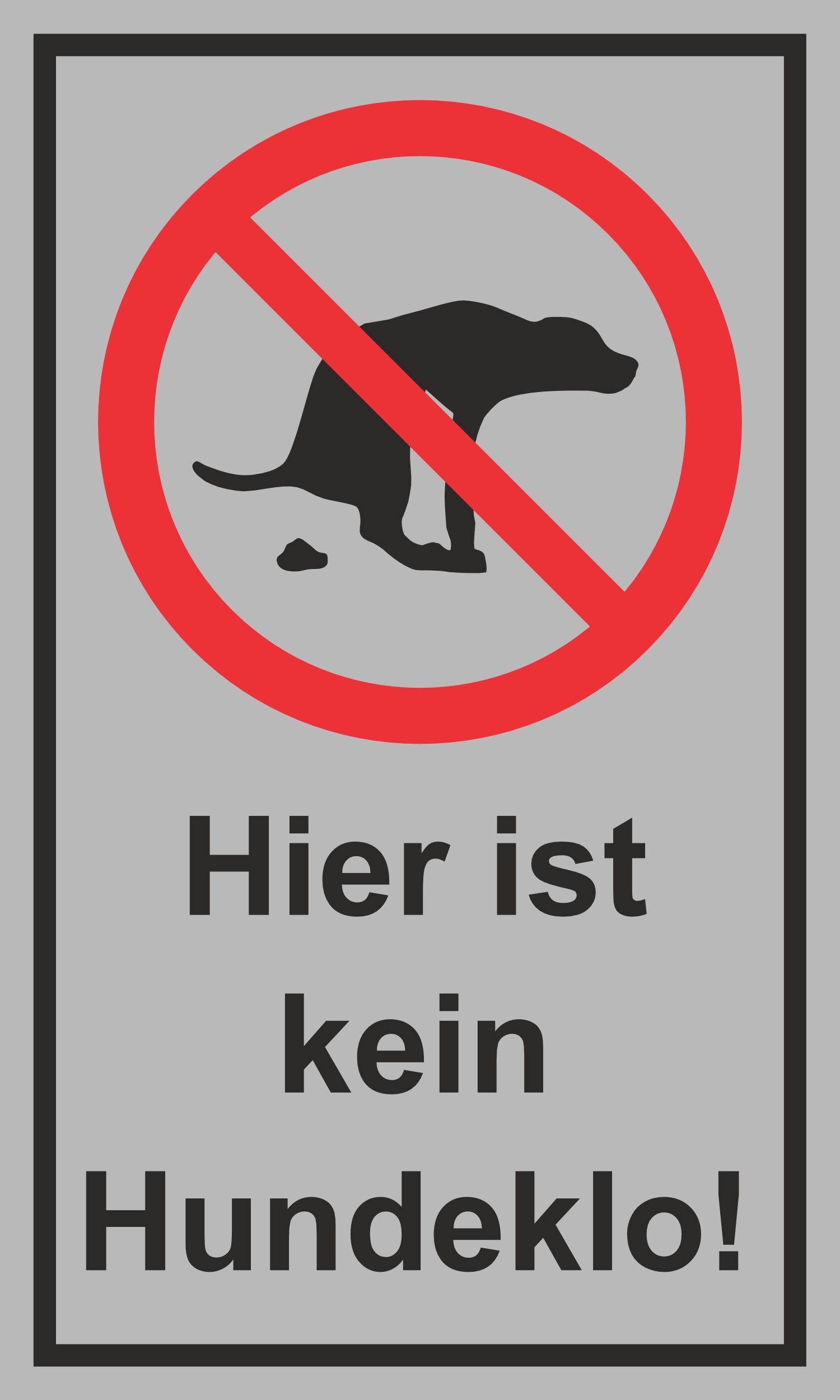 Hermann Schütz Hinweisschild Kein Hundeklo Hinweisschild Kunststoff 150 x 250 mm, (1 St., 1 Schild)