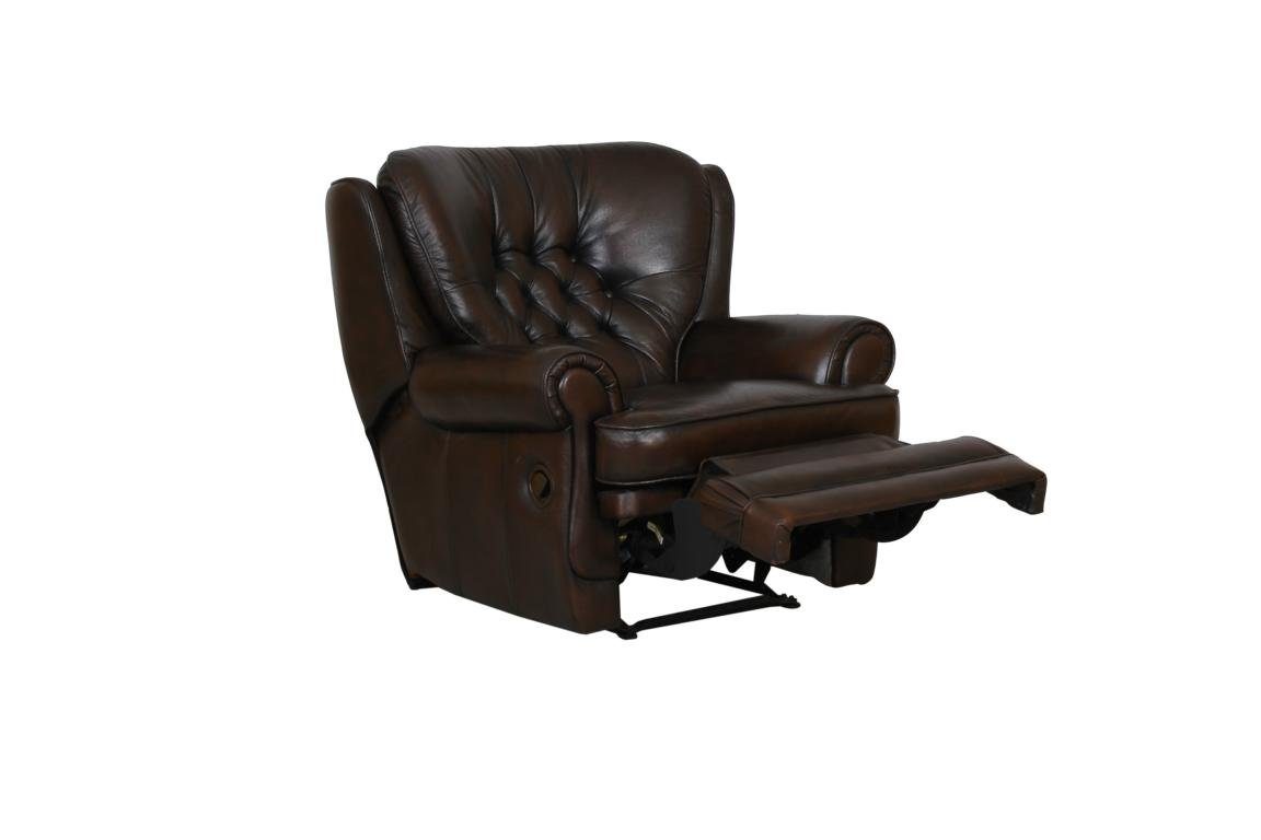 Salottini Chesterfield-Sessel Edler Chesterfield Ohrensessel Sting Recliner Кресла Relaxsessel, Vollleder