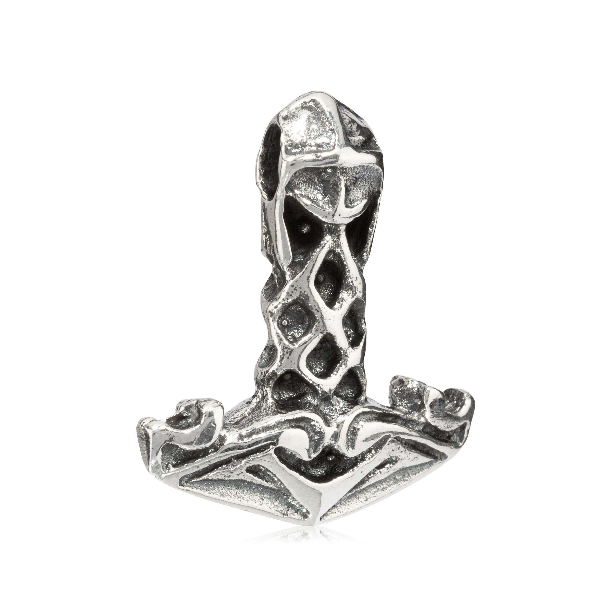 NKlaus Kettenanhänger 2,2cm Thors Hammer Kettenanhänger Silber 925 Amul, 925 Sterling Silber Silberschmuck für Damen