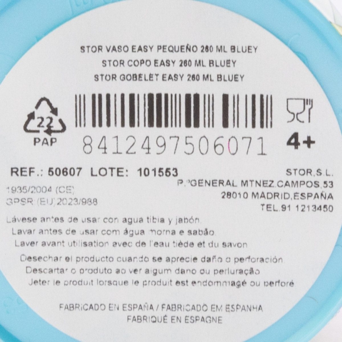 Storline Kinderbecher Bluey 260 ml Trinkbecher für Kita & Frühstück, Plastik