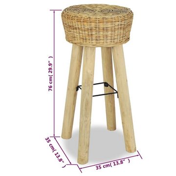 vidaXL Barhocker Barhocker 2 Stk. Natur Rattan (2 St)