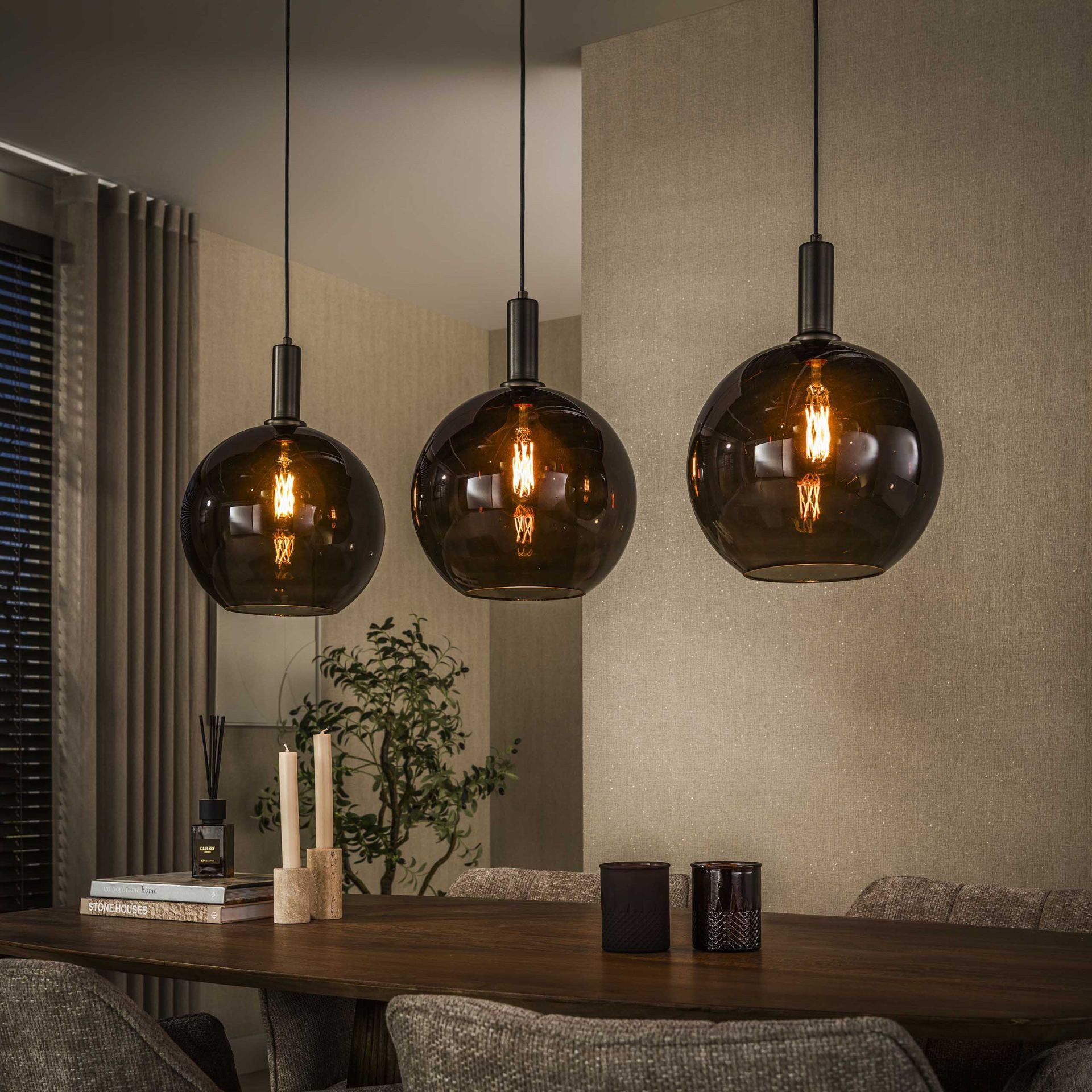 Vintagehaus Deckenleuchte Hängelampe Pendelleuchte Sfera Ball Braun Glas