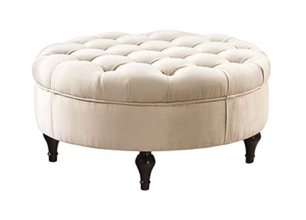 Xlmoebel Hocker Runder Chesterfield Polsterhocker aus Samt in elegantem Design (1 St., Hocker), Hergestellt in Europa