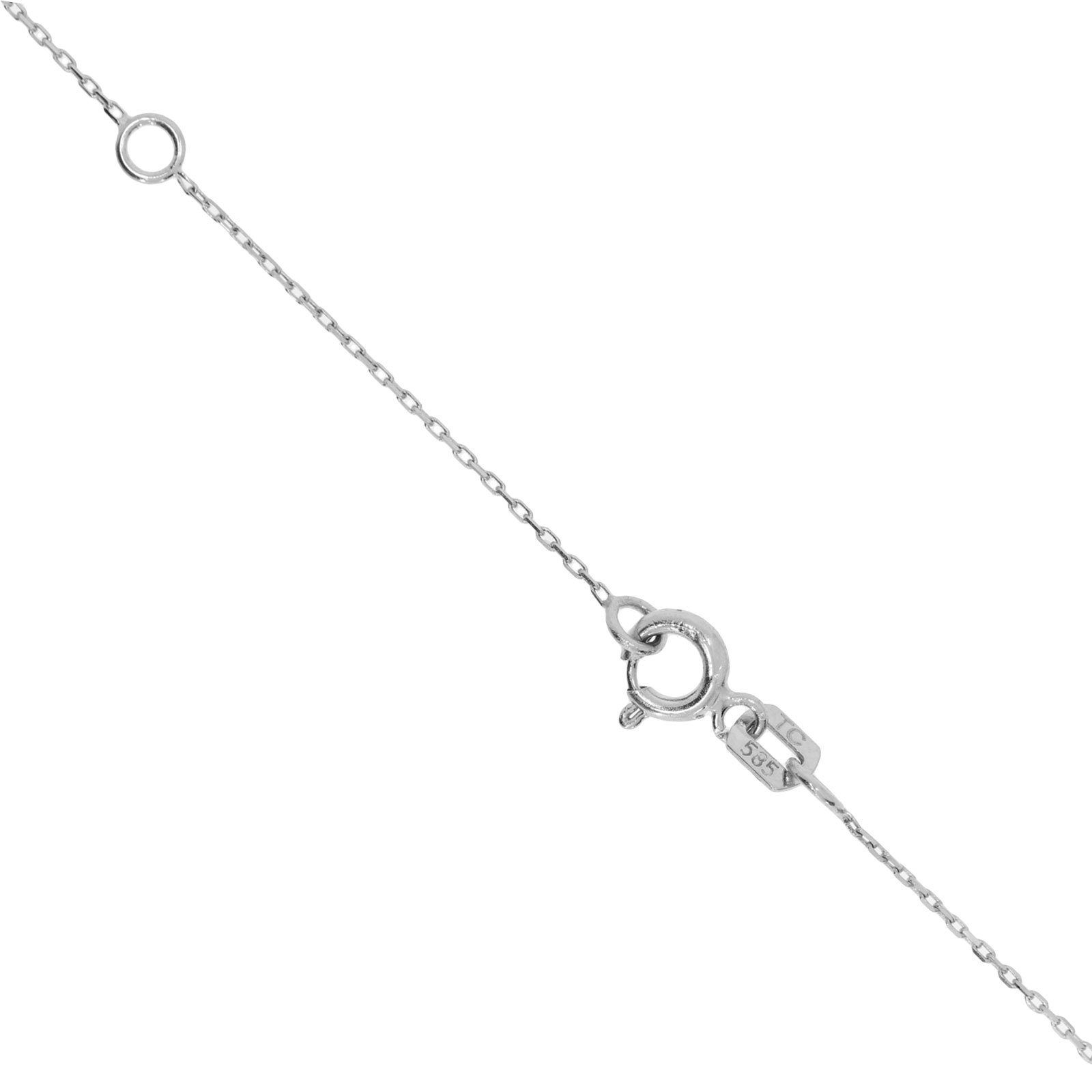 Stella-Jewellery Collier 585 Weißgold Halskette mit Zirkonia Kreuz Anhänger, Anhänger mit Zirkonia + Kette