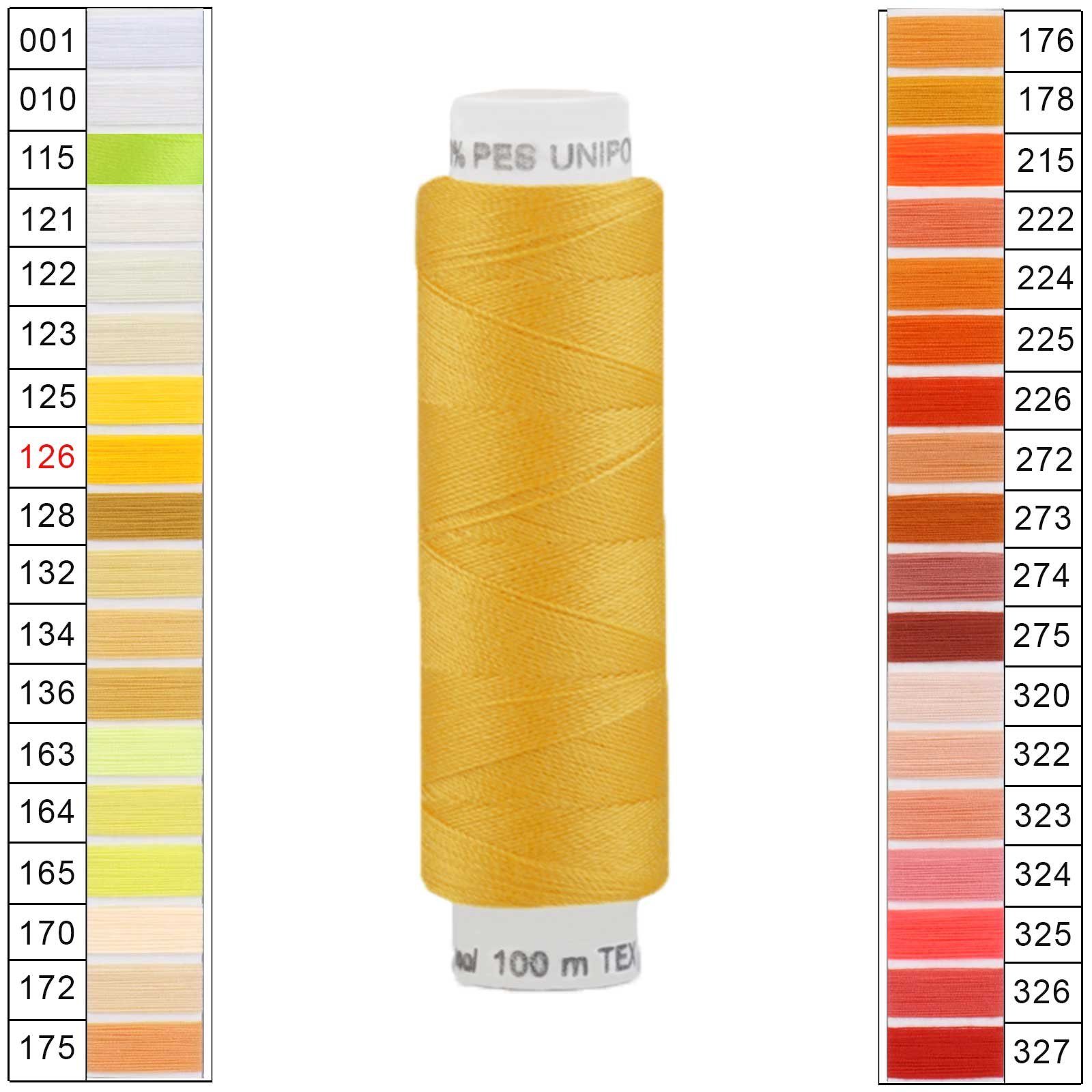 Thumbnail - maDDma Nähgarn 100m Unipoly 120 TEX14x2 Farbwahl 1v6 Nähgarn, 100 m, 126