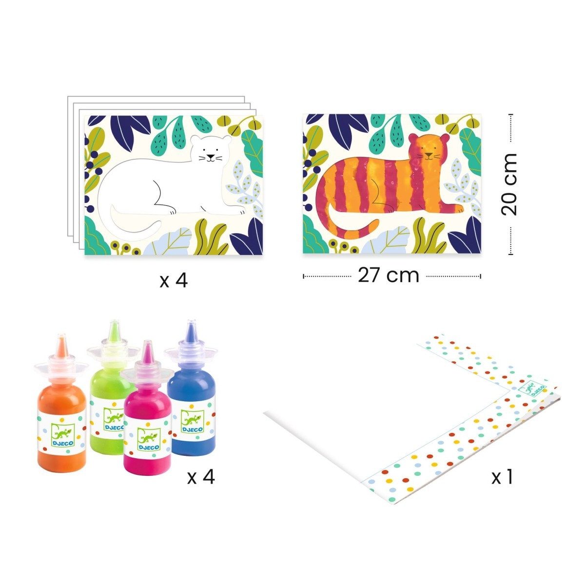 DJECO Kreativset Bastelpackung 18+: Fingerfarben Malset für Kinder