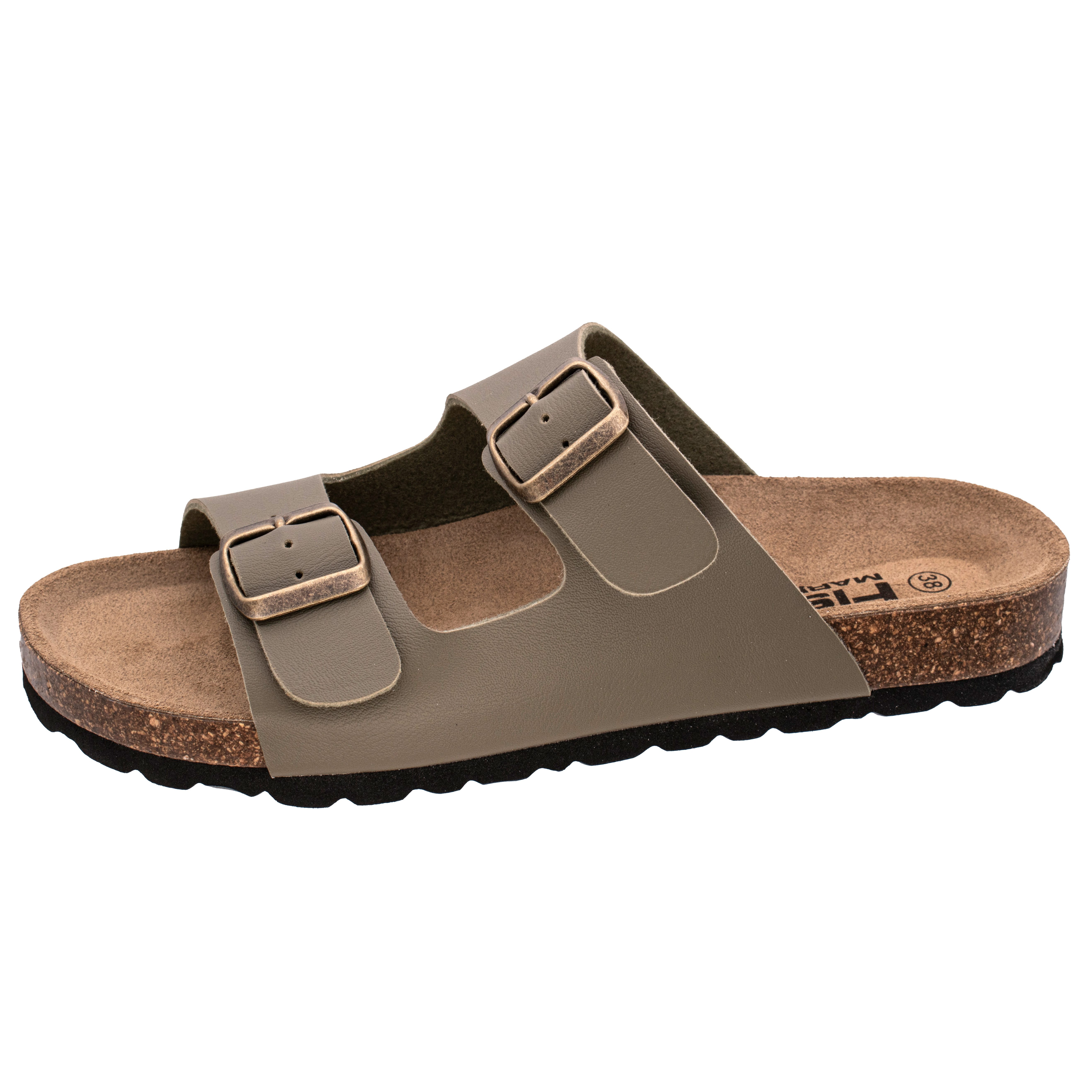 Fischer-Markenschuh Ella Pantolette aus Vegano, mit Fleecefutter, ergonomisch geformtes Lederfußbett
