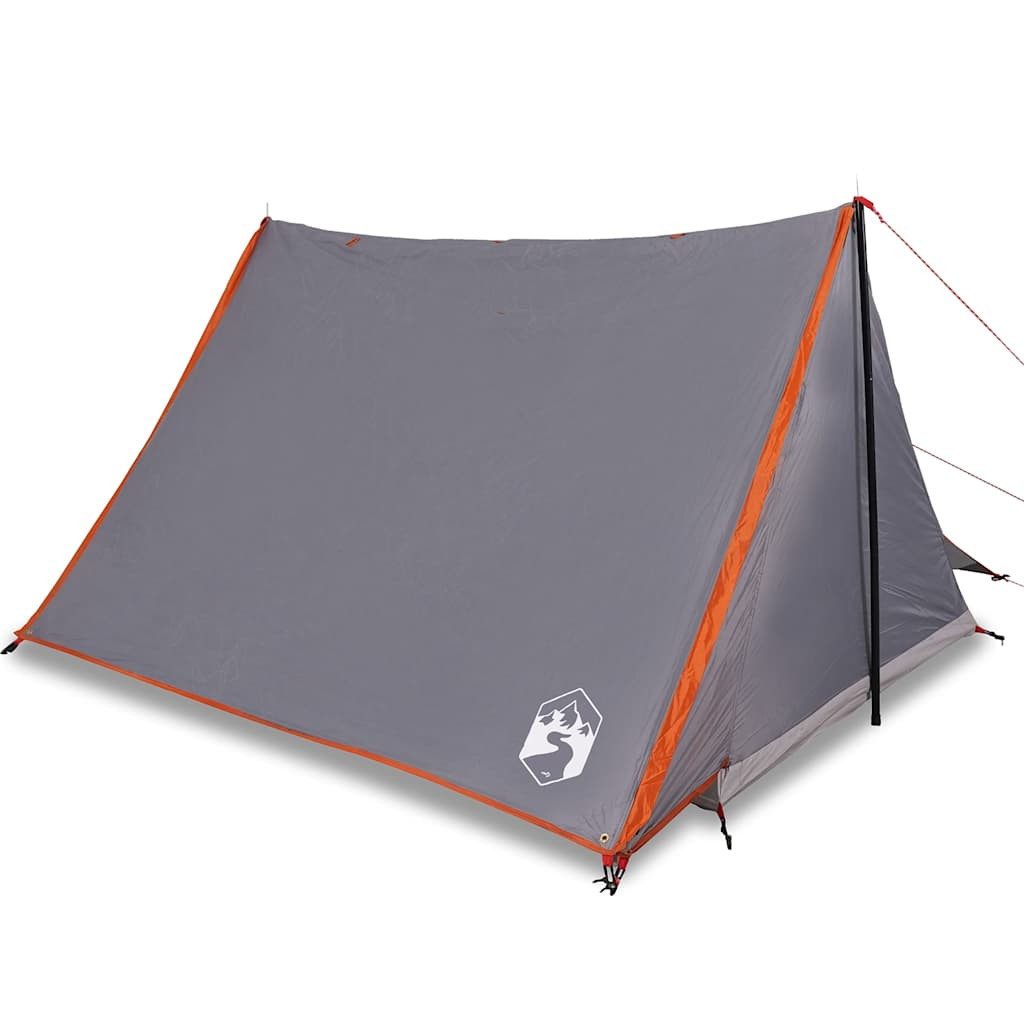 vidaXL Kuppelzelt Campingzelt 2 Personen Grau und Orange Wasserfest, (1 tlg)