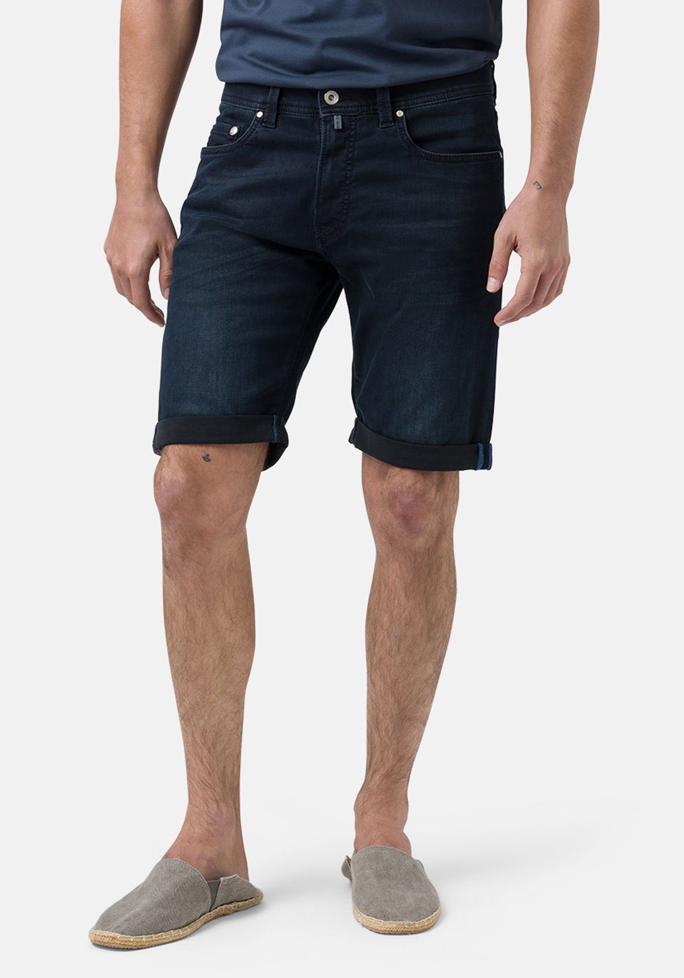 Blue Futureflex Pierre Denim, Cardin Bermuda Lyon Used Jeansshorts Deep leicht