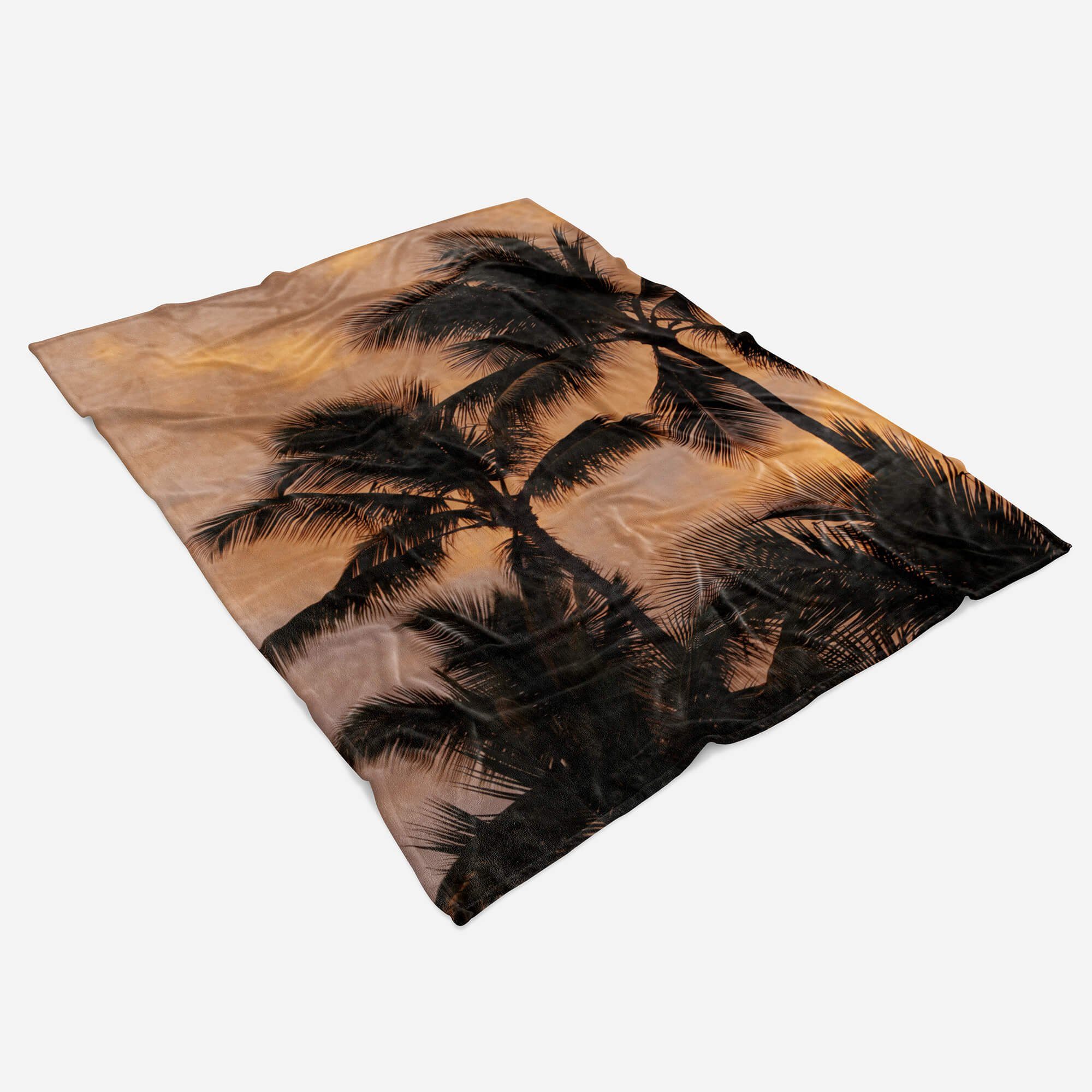 Art (1-St), Fotomotiv Kuscheldecke Strandhandtuch Saunatuch Palmen Aben, Baumwolle-Polyester-Mix Sinus Himmel Handtuch mit Handtücher Handtuch