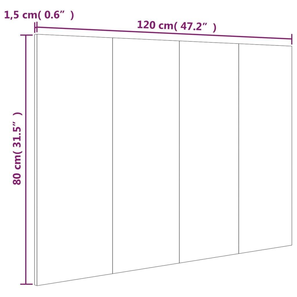 Kopfteil (1 Holzwerkstoff, Kopfteil St) cm 120x1,5x80 vidaXL Hochglanz-Weiß