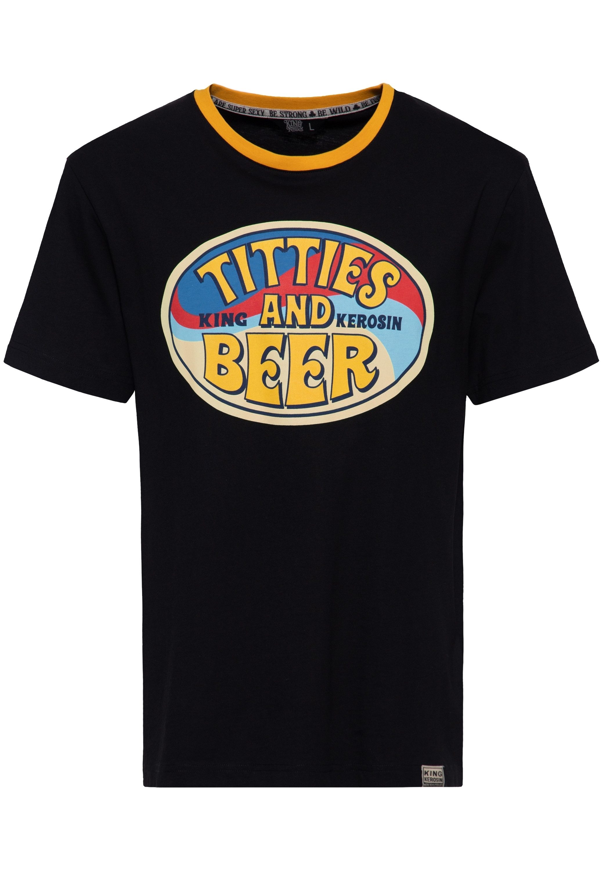 KingKerosin Print-Shirt Titties & Beer (1-tlg) mit Front-Print
