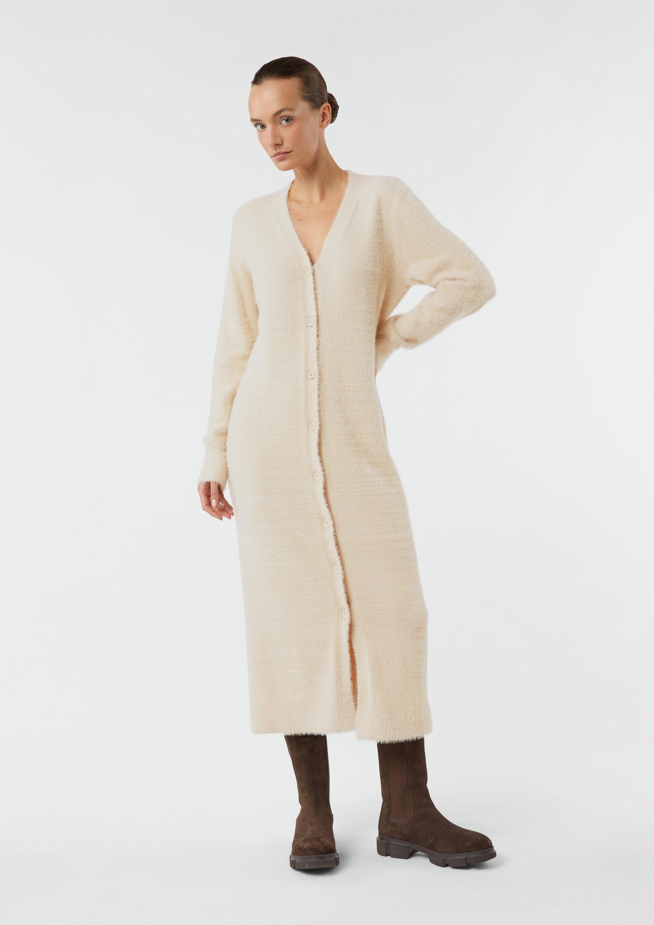 comma Midikleid Kleid Weiches Maxikleid im Cardigan-Stil