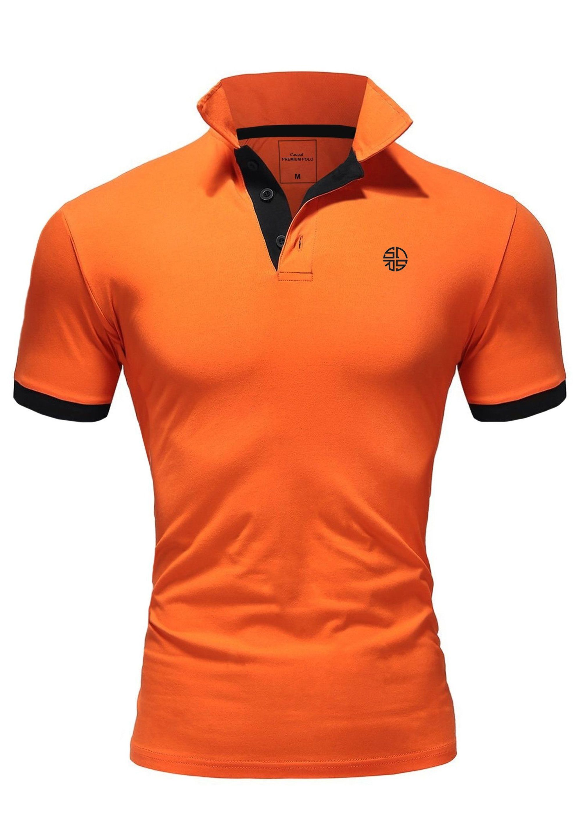 SOULSTAR Poloshirt MPROUND Orange-Schwarz