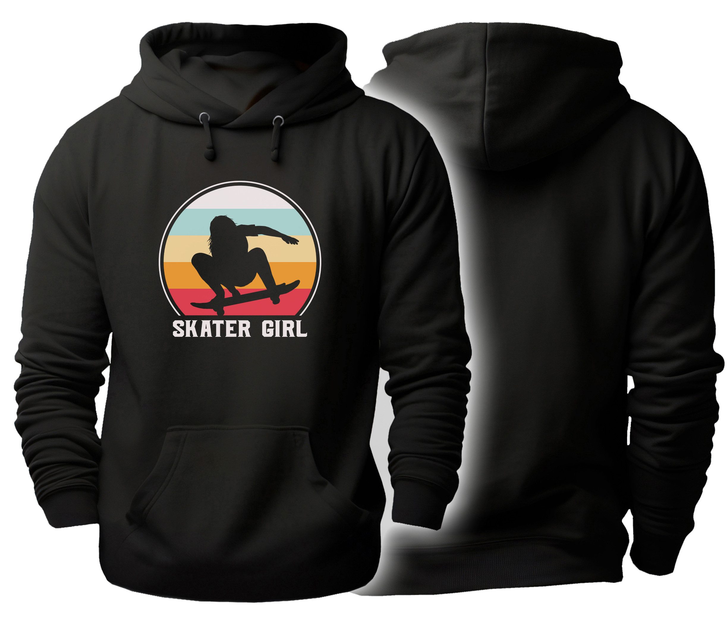 MyDesign24 Hoodie Skater Kapuzen Pullover Schwarzer Frauen Hoodie Gr.XS i544
