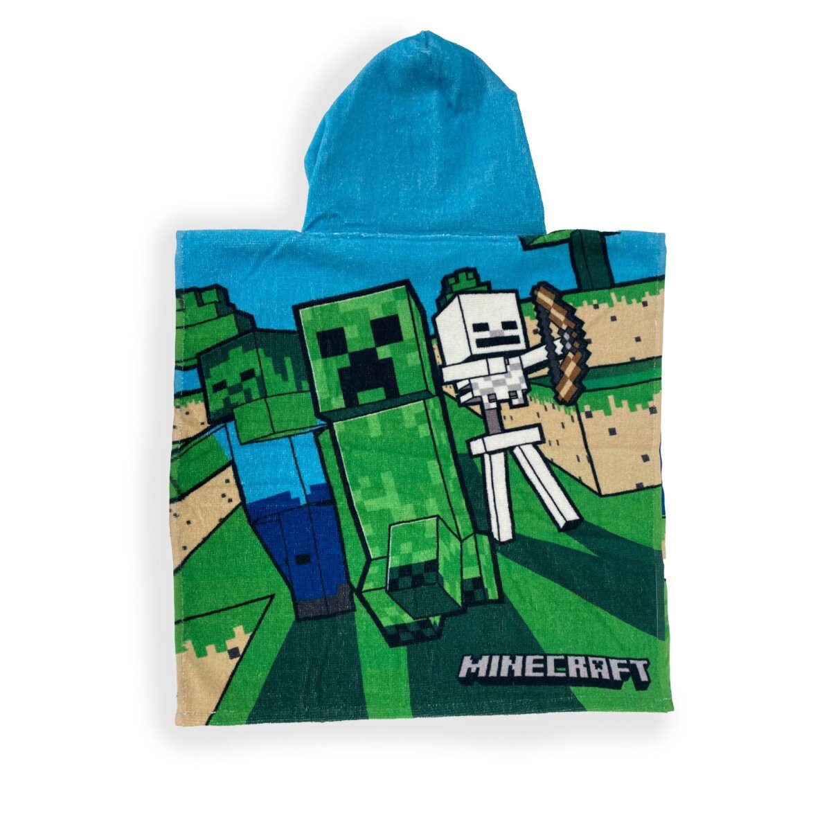 Minecraft Poncho Minecraft Badeponcho saugfähiger Hoodie 100% Baumwolle