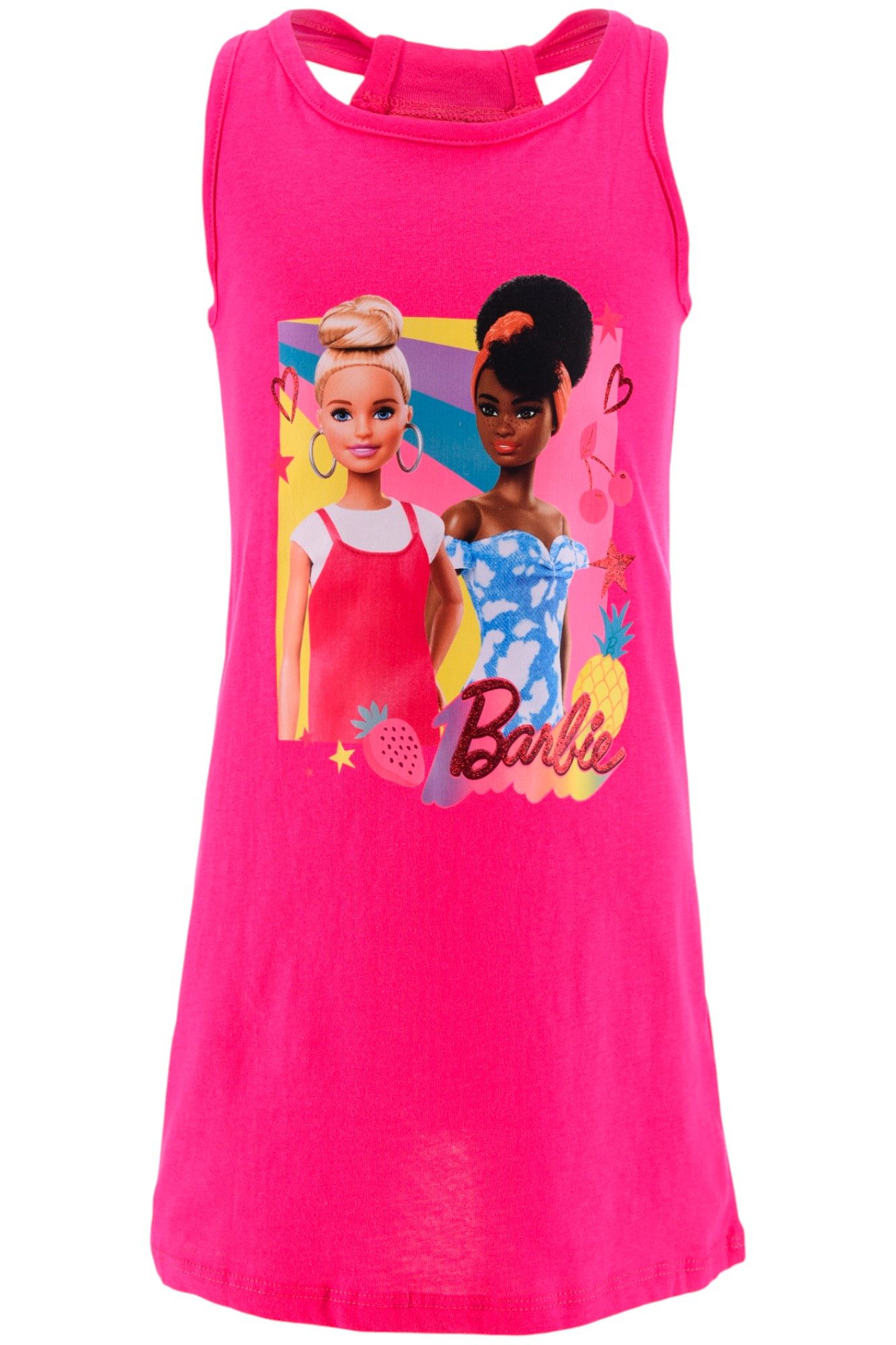 Barbie Sommerkleid mit Glitzerdetails Mädchen Jerseykleid Gr. 104-140 cm