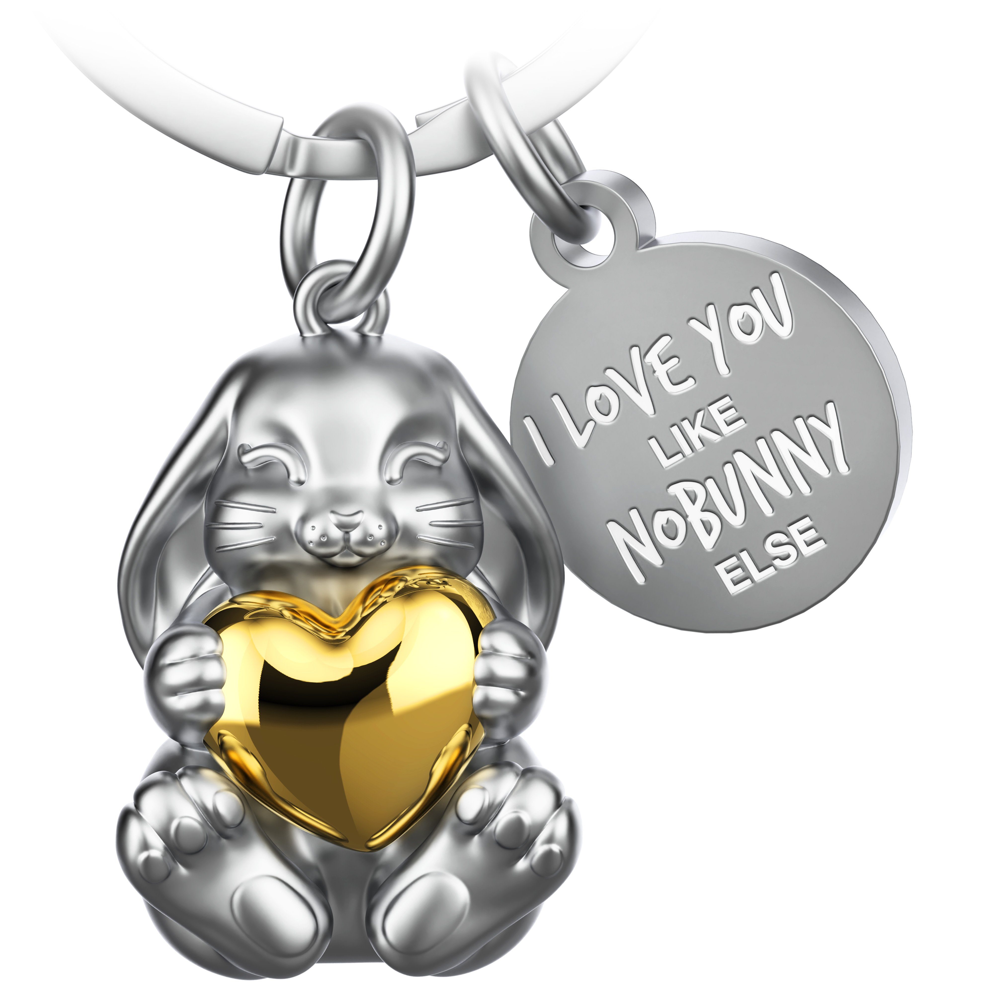 Schlüsselanhänger Hase Schlüsselanhänger Bunny mit Gravur I love you like nobunny else