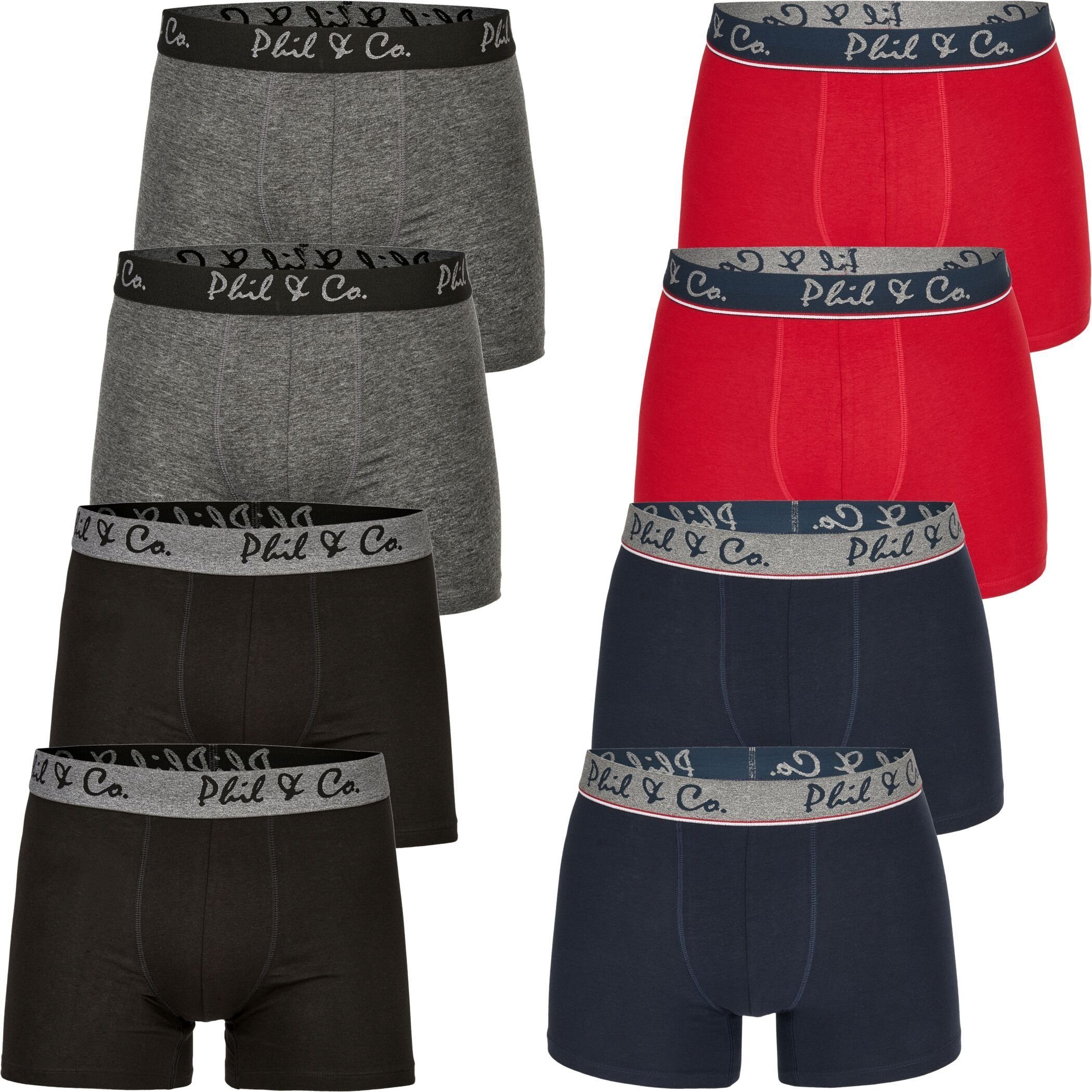 Phil & Co. Boxershorts 8er Pack Phil & Co Berlin Jersey Boxershorts Trunk Short Pant FARBWAHL (1-St) DESIGN 14