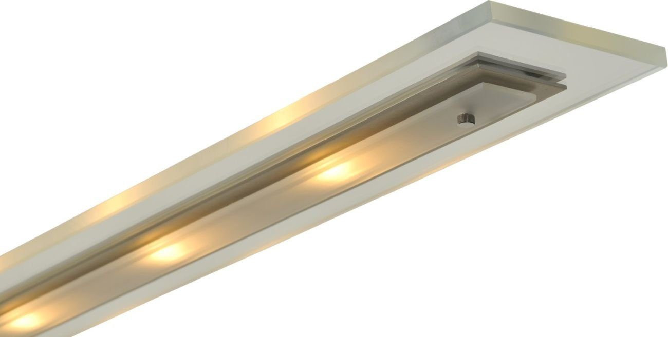 Licht-Erlebnisse Pendelleuchte VIGO, Nickel Metall integriert, 3040 dimmbar fest LED Hängeleuchte K lm Warmweiß, Glas LED Modern 2700