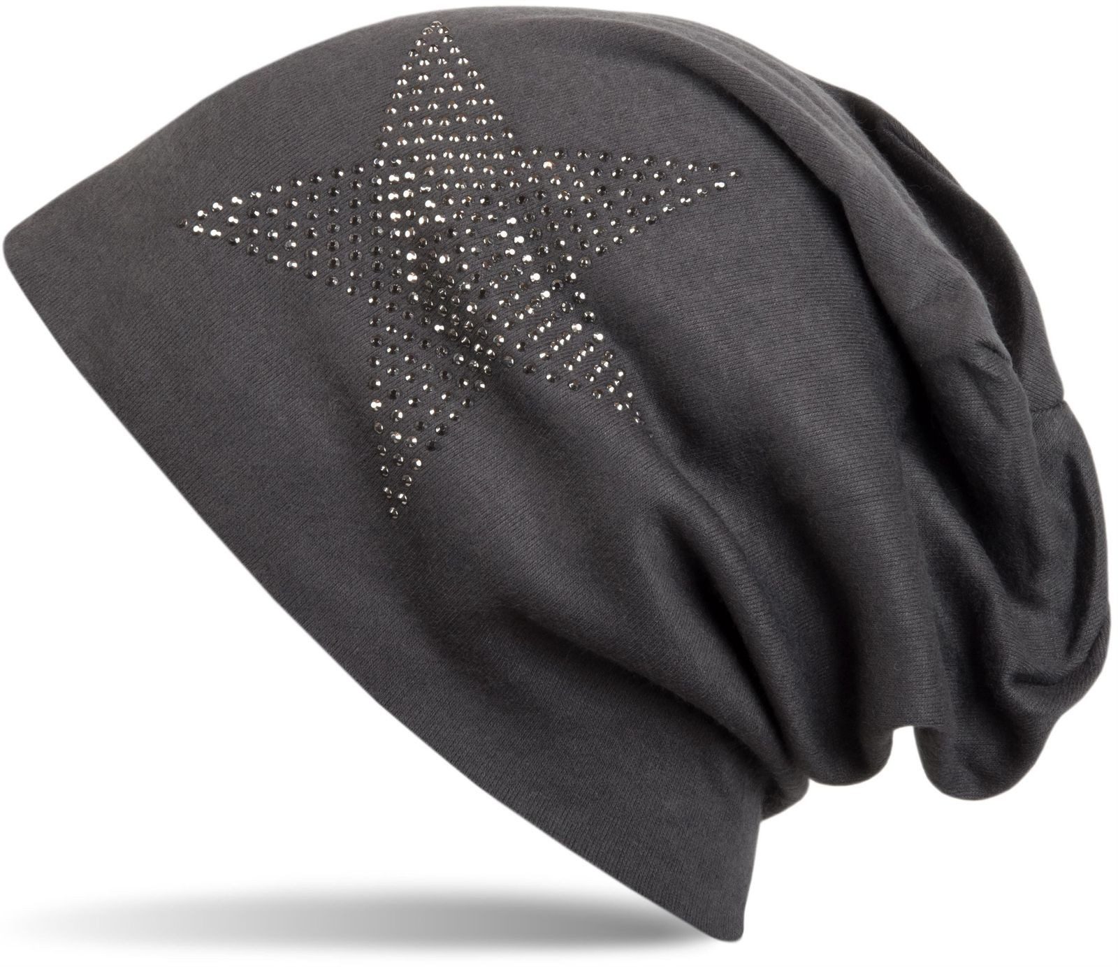 Beanie Warme Beanie Mütze mit Strass Stern
