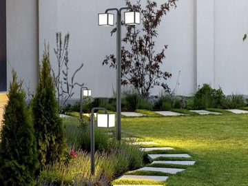 meineWunschleuchte LED Pollerleuchte, LED wechselbar, Warmweiß, 2er-Set Wegeleuchten 100cm Anthrazit, IP54, Wegbeleuchtung Garten-weg