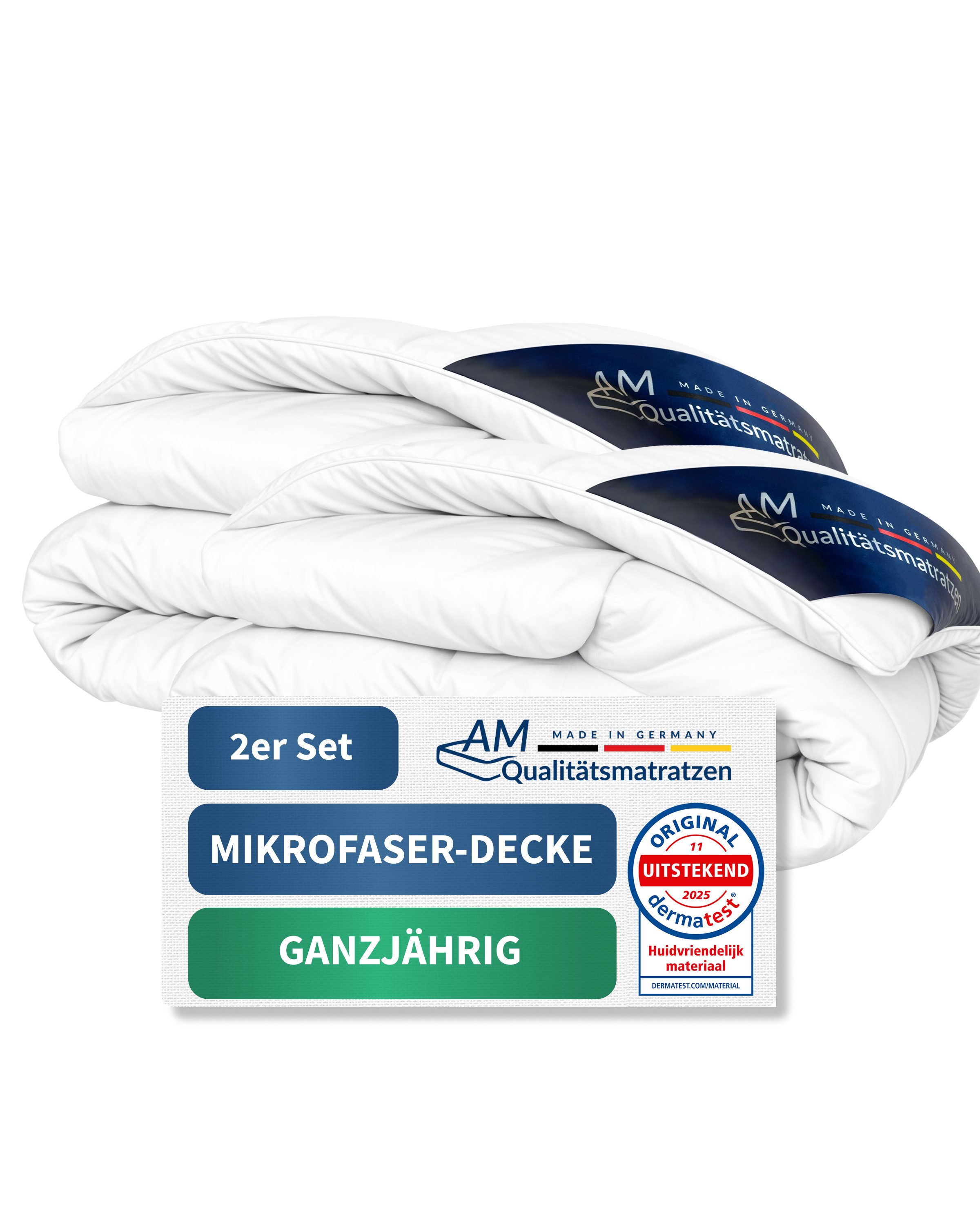 DormiGood Microfaserbettdecke 2er Set Weiche Premium Bettdecke, Ganzjahresdecke, Allergiker geeignet, 135x200 cm