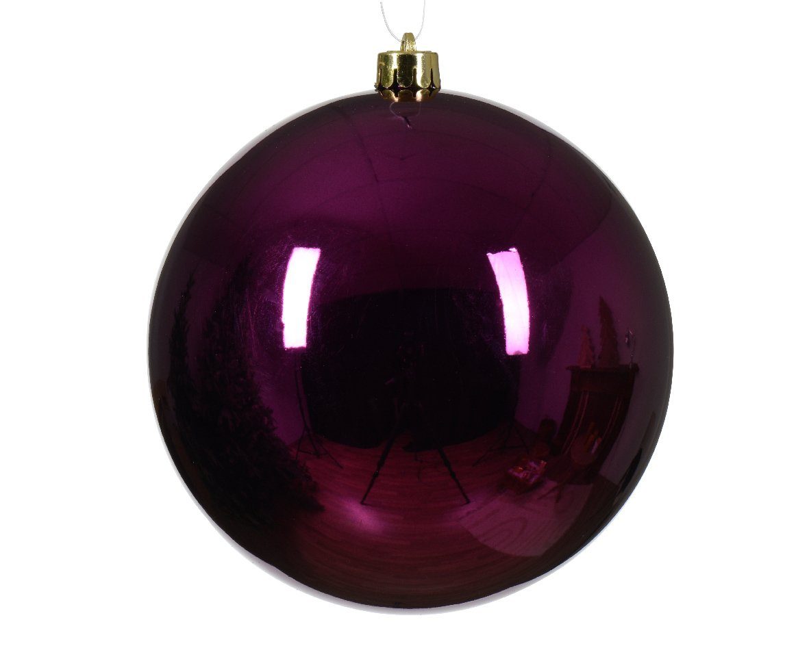 Decoris season decorations Weihnachtsbaumkugel, Weihnachtskugel Kunststoff 14cm 1 Stück - Violett