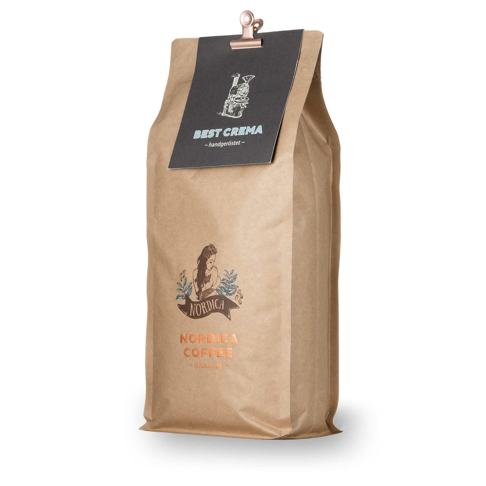 Nordica Coffee Kaffee Best Crema, 1 x 1000 g, Perfekt für Kaffeevollautomaten, Handröstverfahren, Trommelröstung