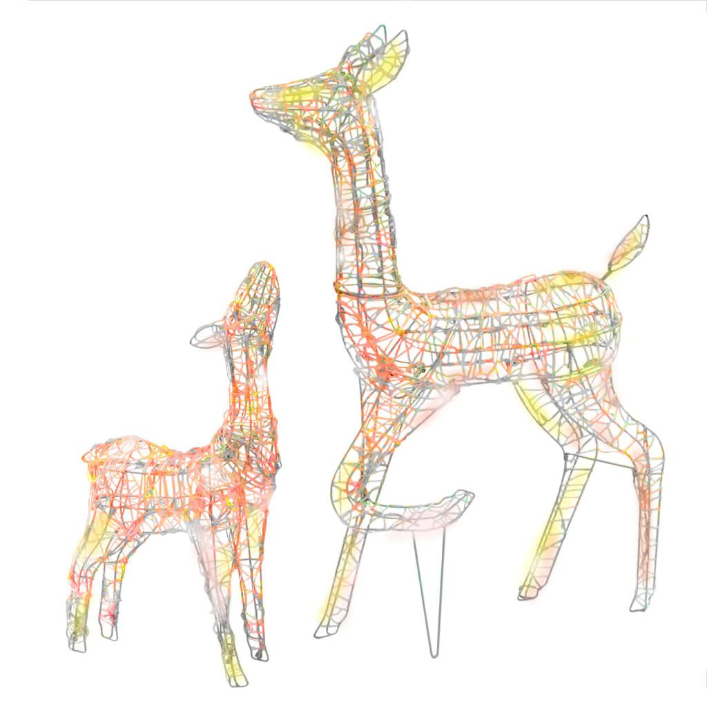 vidaXL Weihnachtsfigur LED-Rentier-Familie Weihnachtsdeko Acryl 160 LED Bunt (1 St)