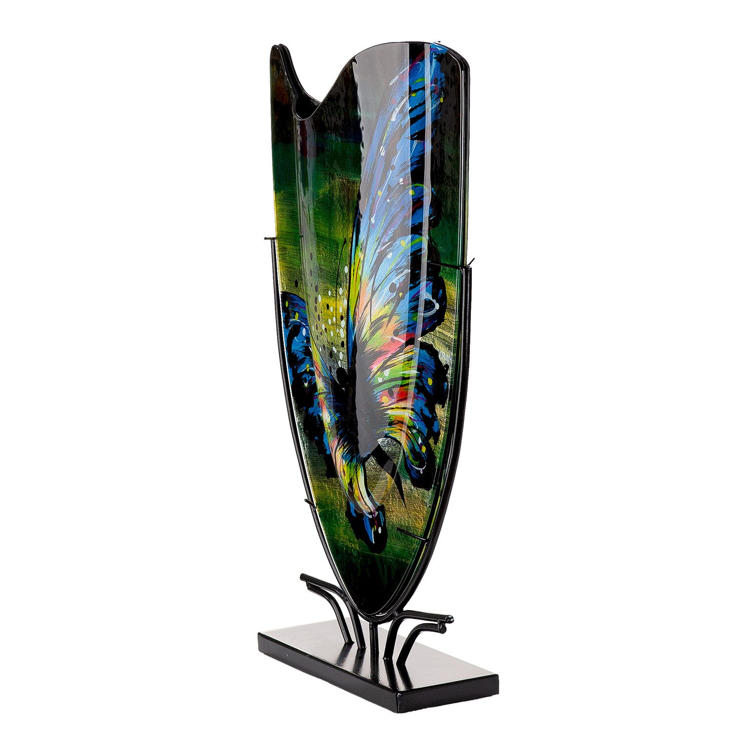 GILDE Bodenvase Schmetterling (1 St), Innenwände sind handbemalt; Nicht wasserdicht, Höhe: 57cm