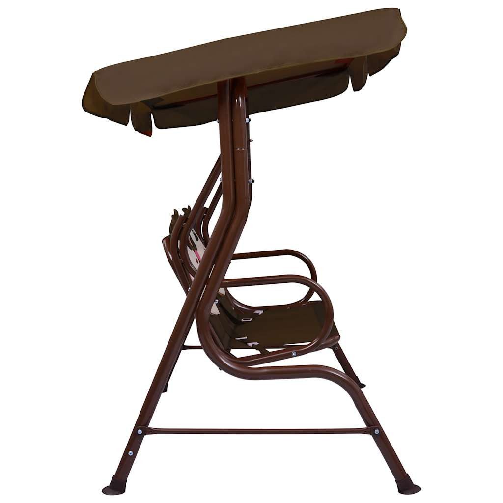 vidaXL Hollywoodschaukel Kinder-Hollywoodschaukel Braun 115×75×110 cm Stoff, 1 tlg.